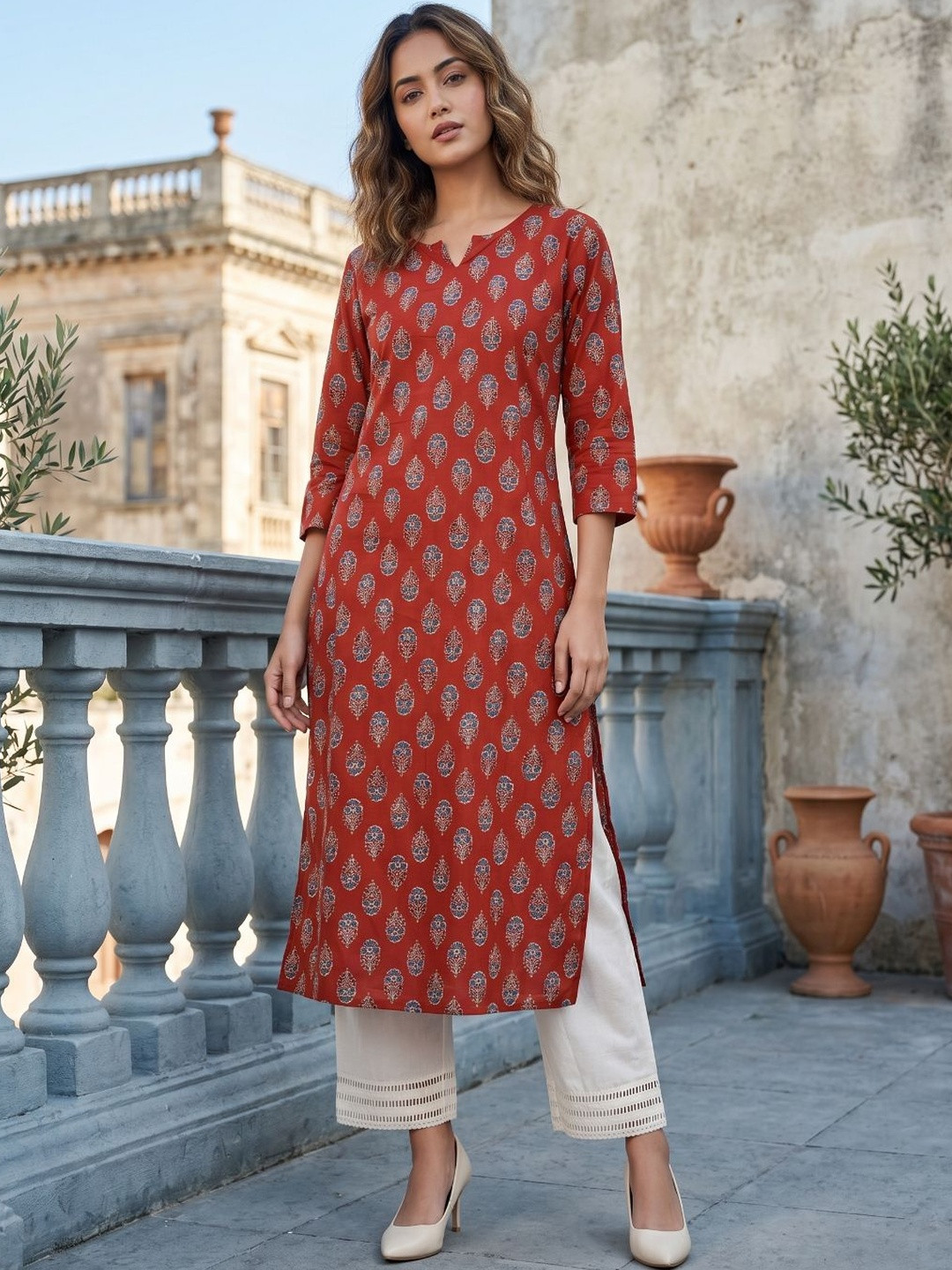 AADVIKA Women Rust Printed Kurta