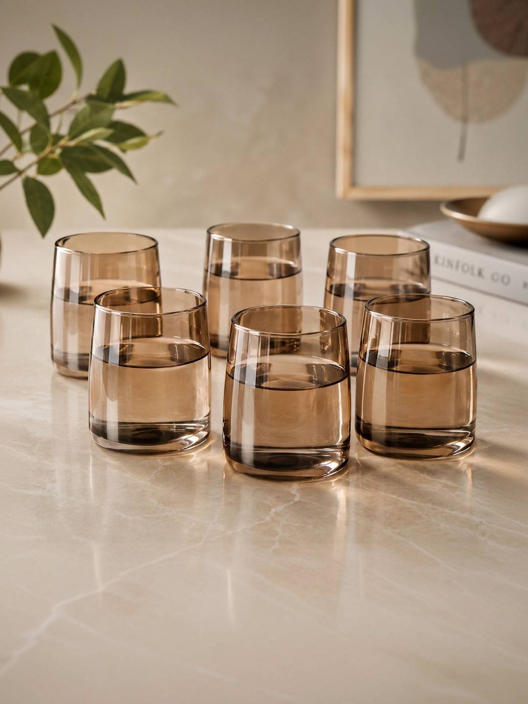 Bellemax Brown 6 Glass Water Glass
