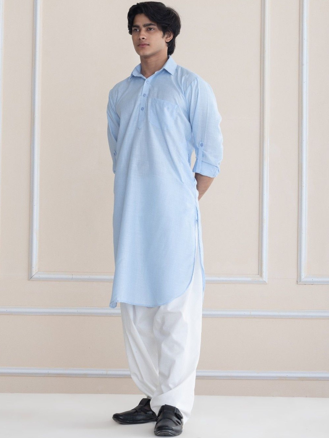 SHROBH Men Regular Kurta with Dhoti Pants