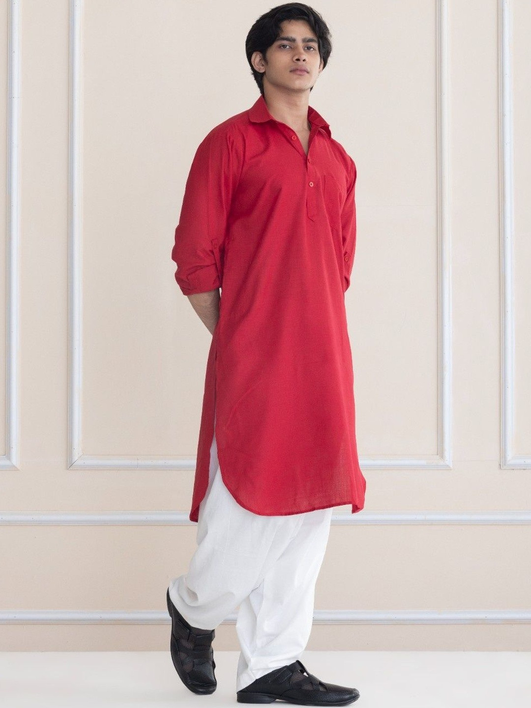 SHROBH Men Regular Kurta with Patiala
