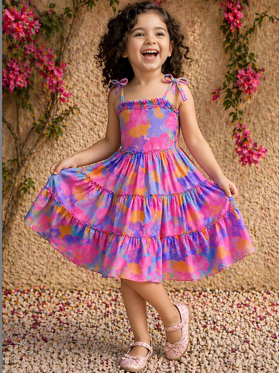 KAARIGARI Georgette Fit & Flare Dress
