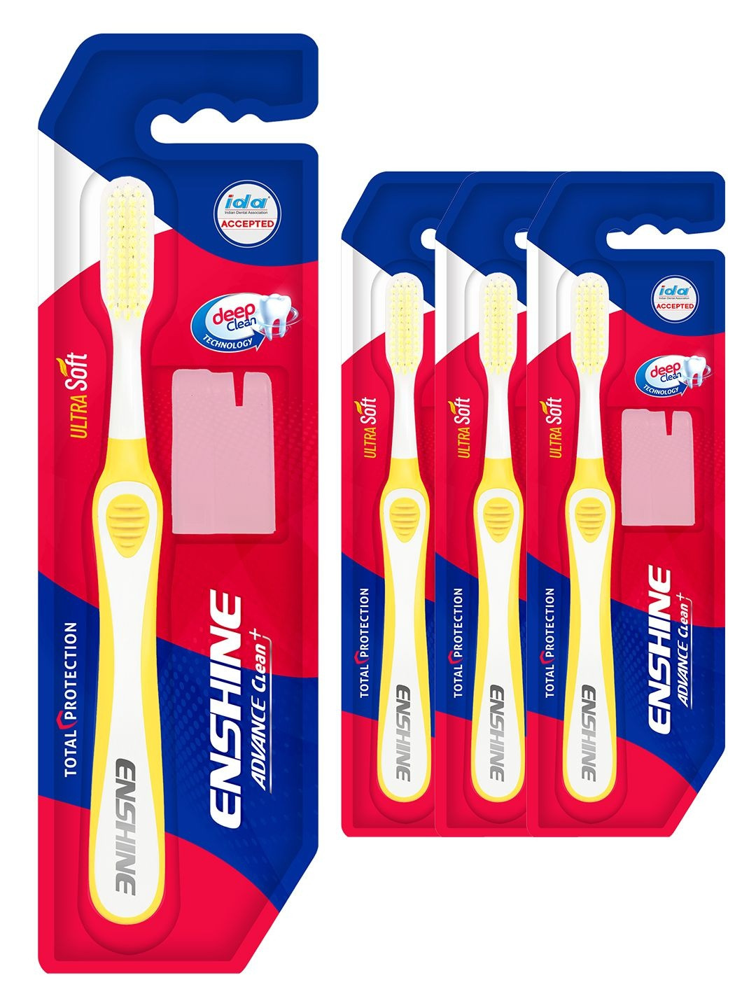 ENSHINE Ultra Soft Toothbrush for Gentle Cleaning Set of 4