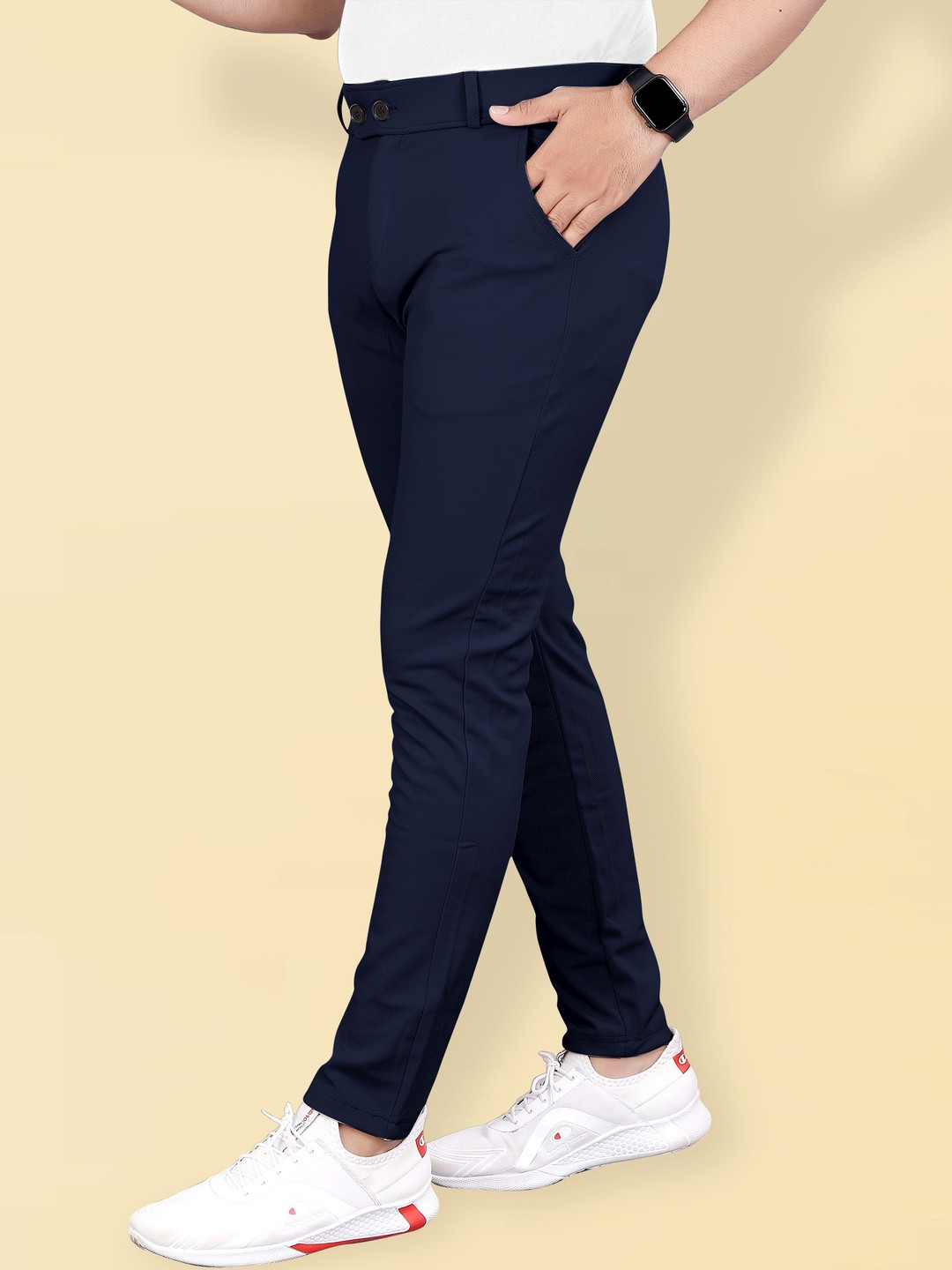 CHROVEL Men Slim Fit Easy Wash Trousers