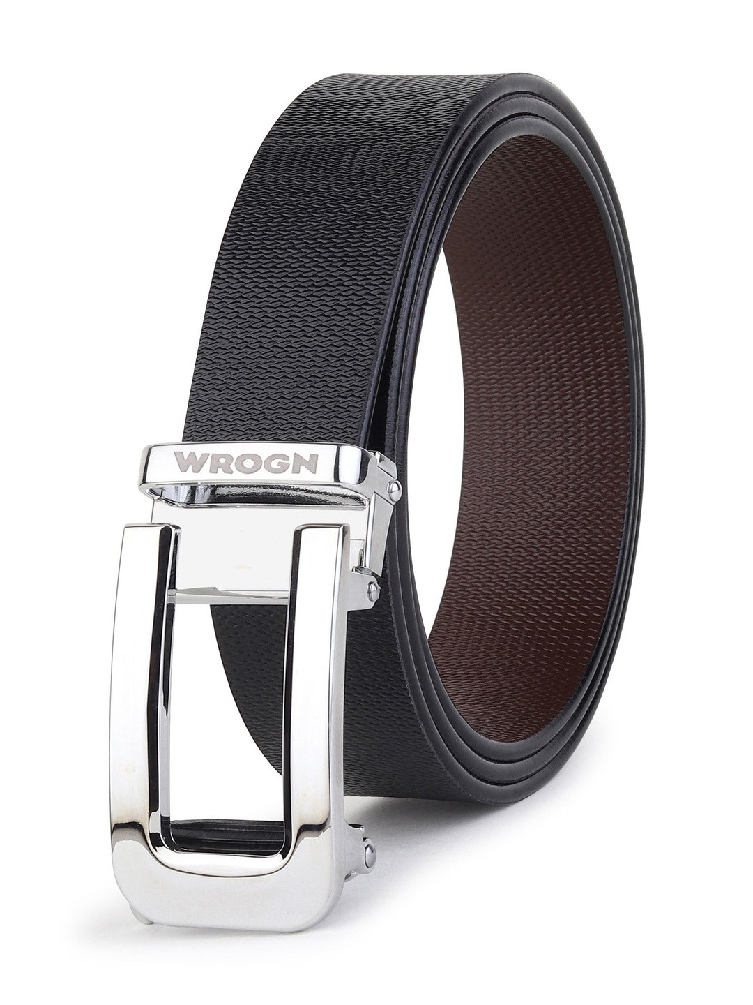 WROGN Men Textured Leather Reversible Belt