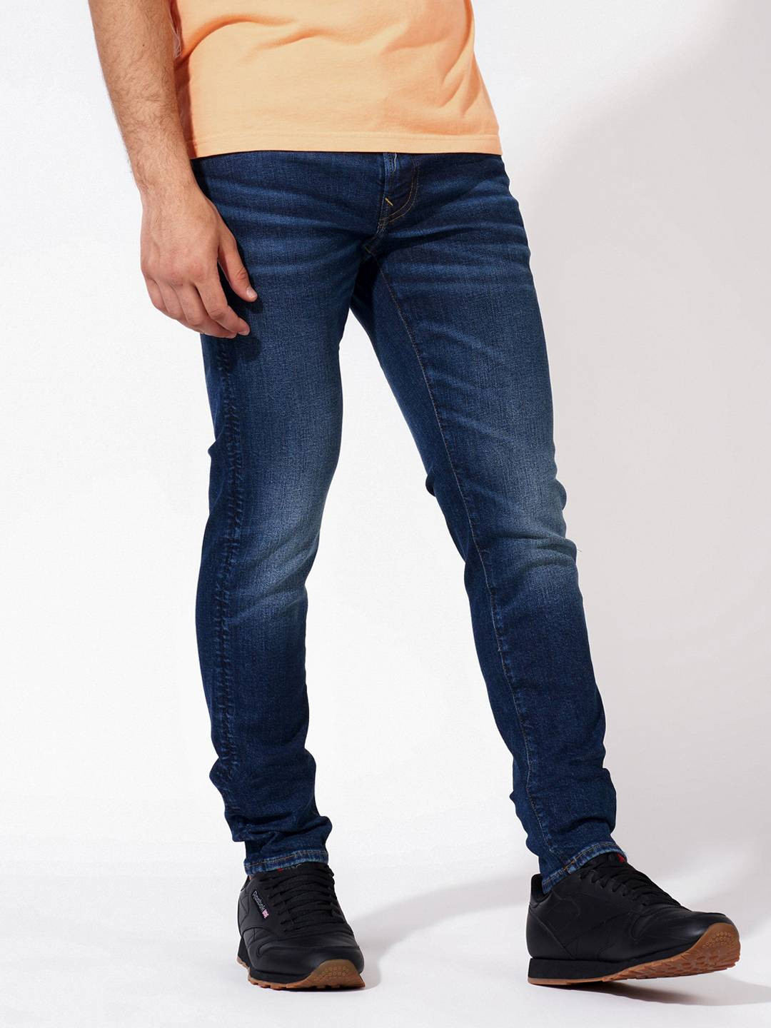 American Eagle Men Blue AirFlex+ Athletic Skinny Jeans