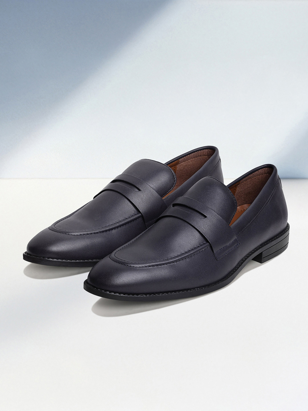 LOUIS STITCH Men Prussian Blue Formal Slip On Mocassin Shoes