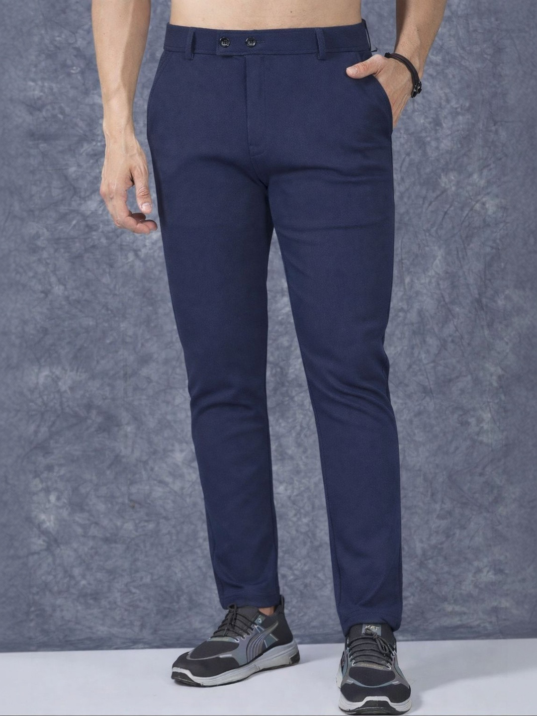 CHROVEL Men Slim Fit Easy Wash Trousers