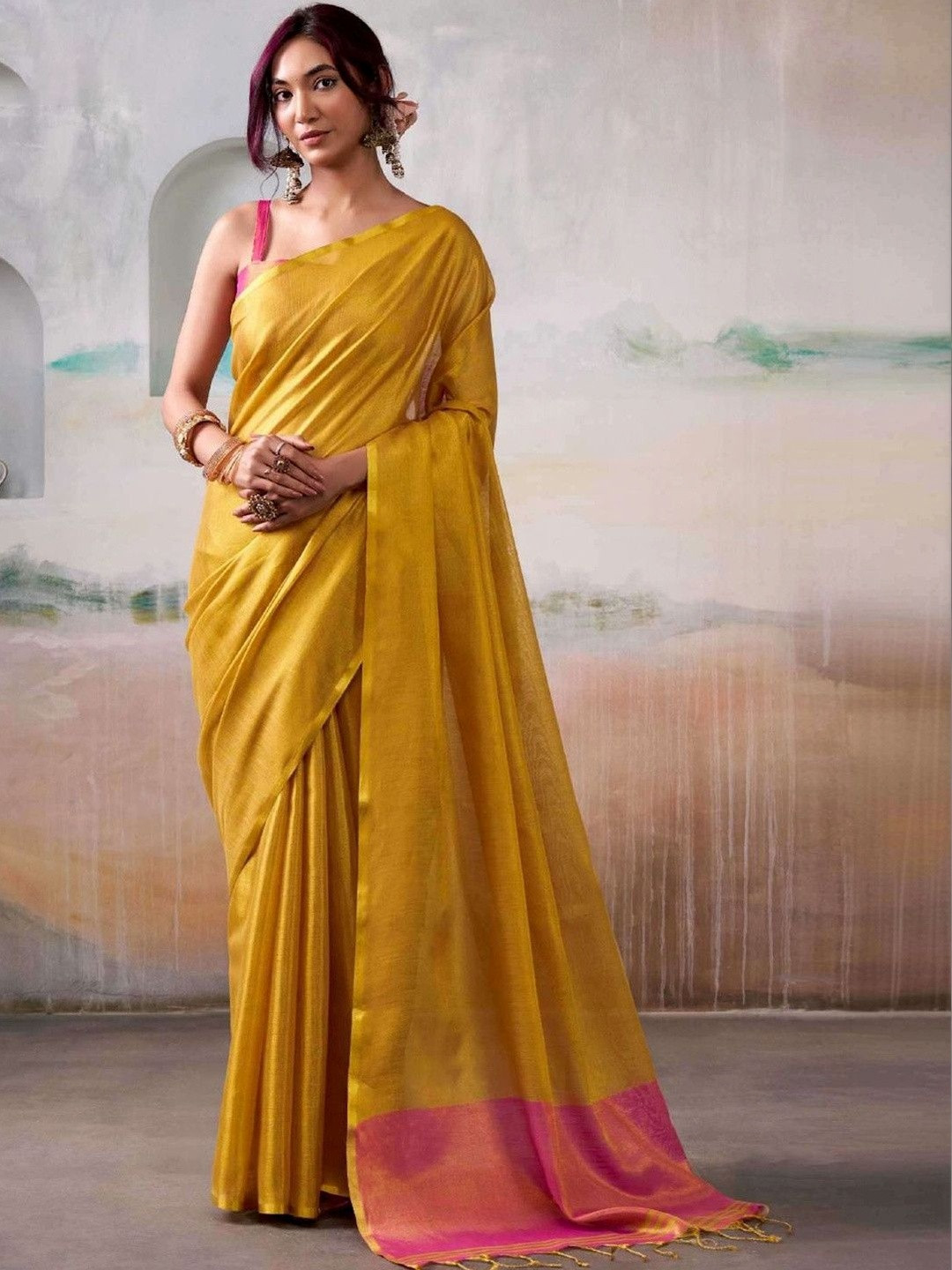 Dhaaga Ghar Zari Silk Blend Handloom Saree