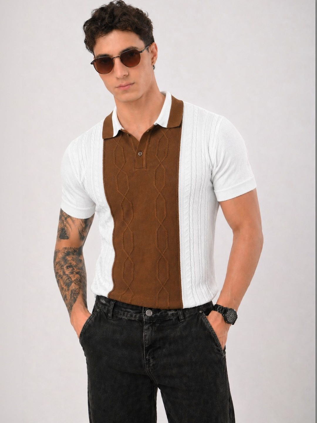 TRICOTE Men Polo Collar T-shirt