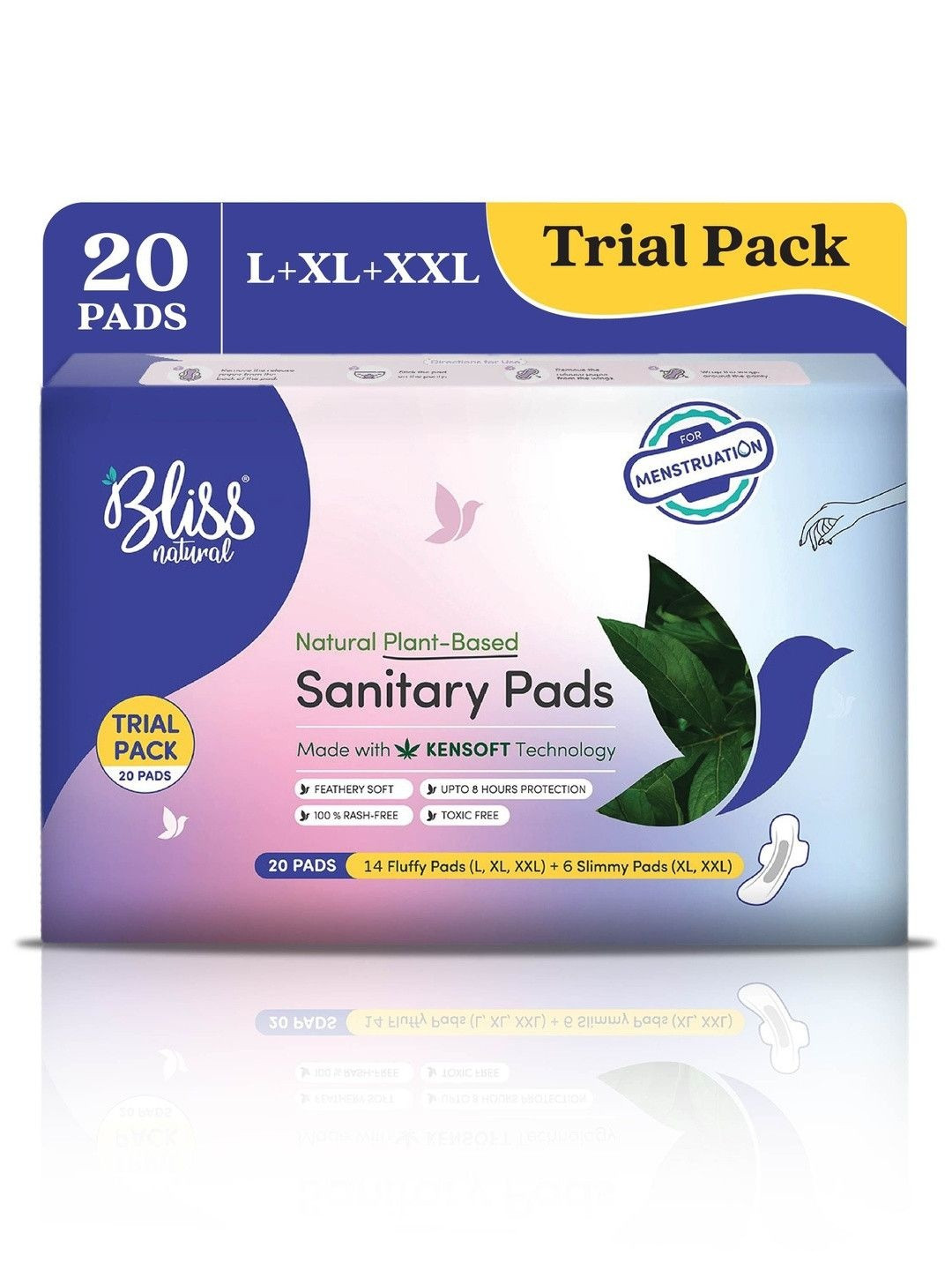 BLISSNATURAL Natural Plant Based Sanitary Napkins- 20 Pads