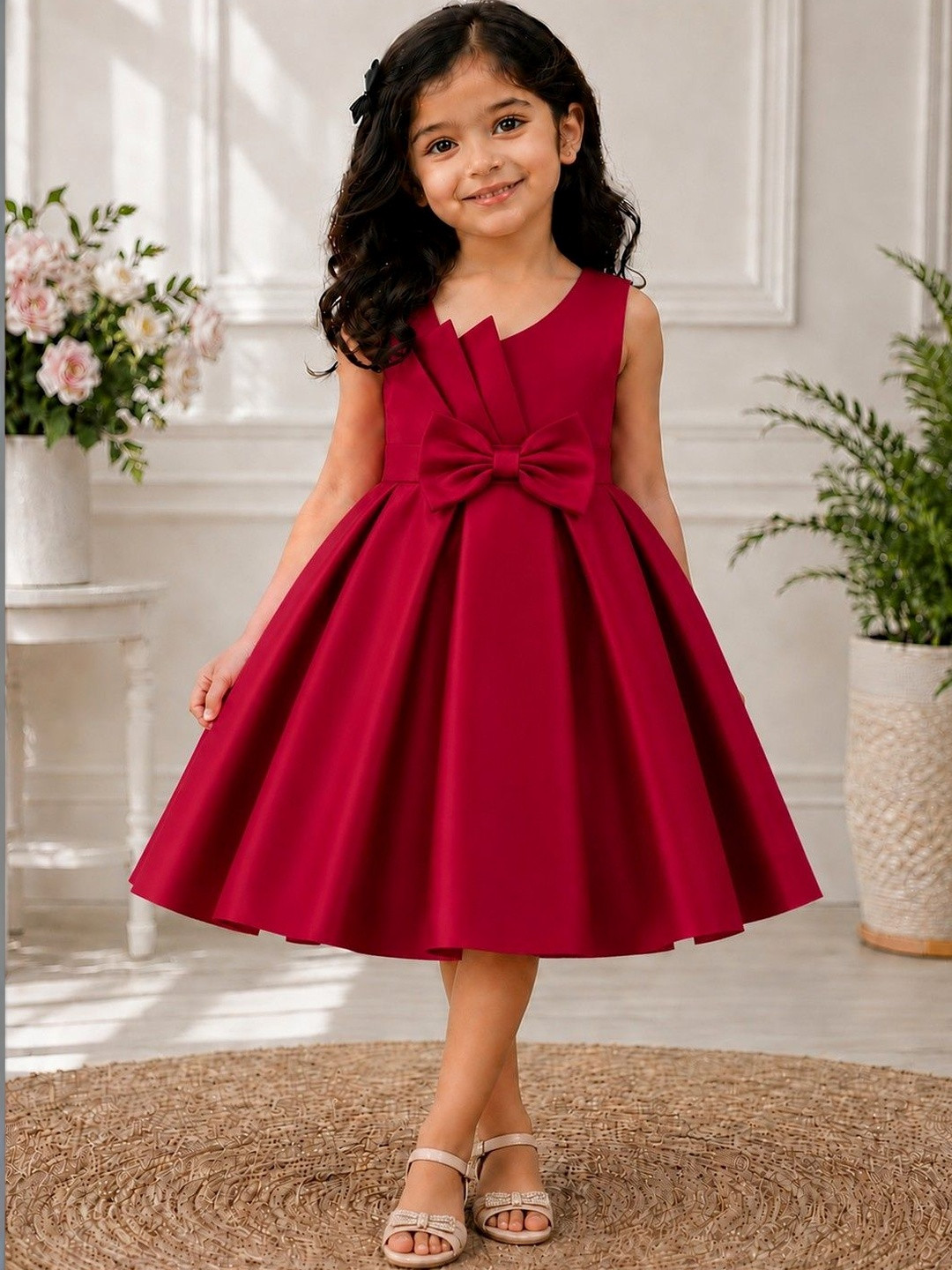 Tejam Satin Fit & Flare Dress