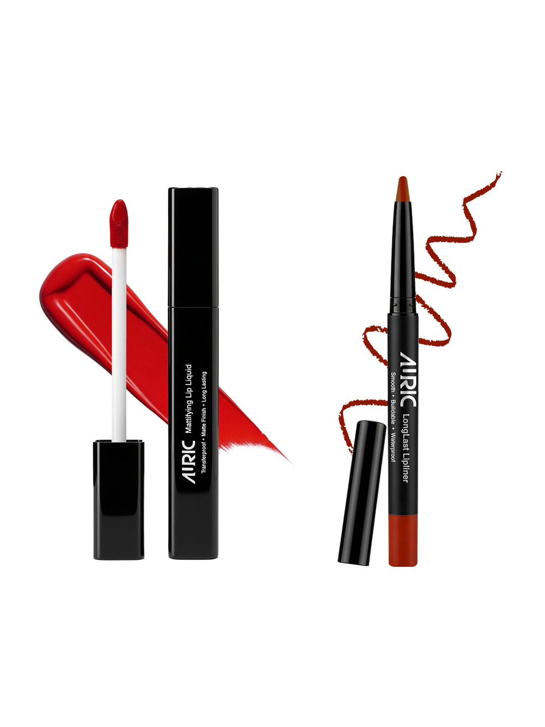 Auric Beauty Mattifying Lip Liquid Lipstick & 2 In 1 Lipliner Combo