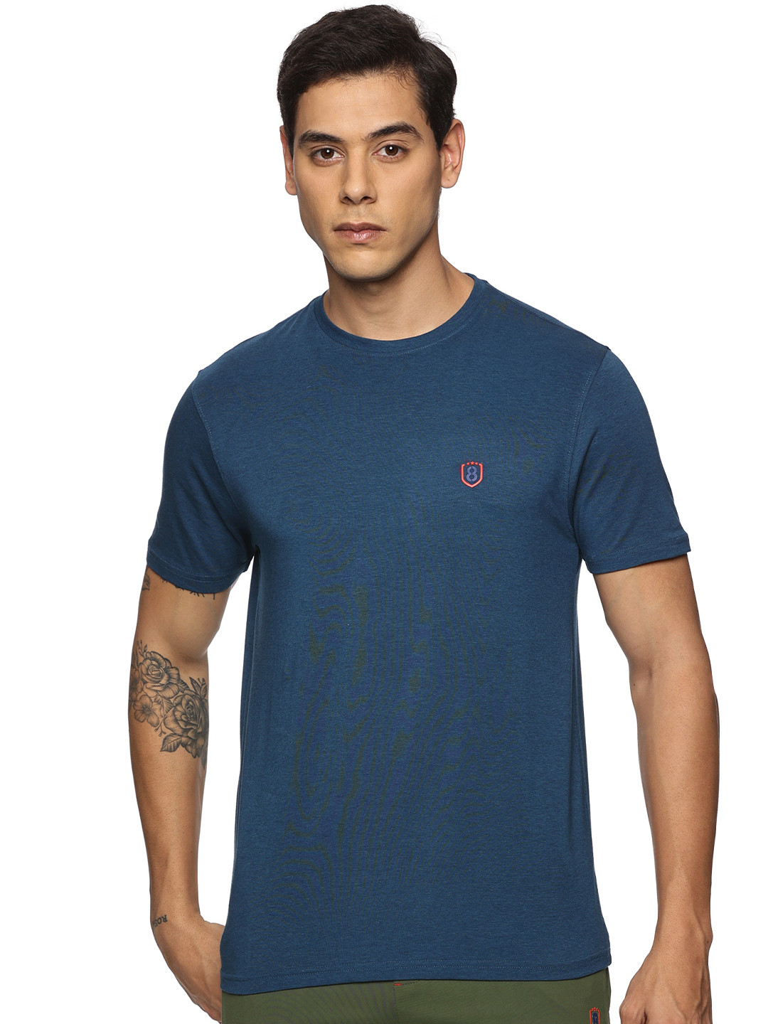 Domin8 Men Round Neck Bamboo Cotton T Shirt