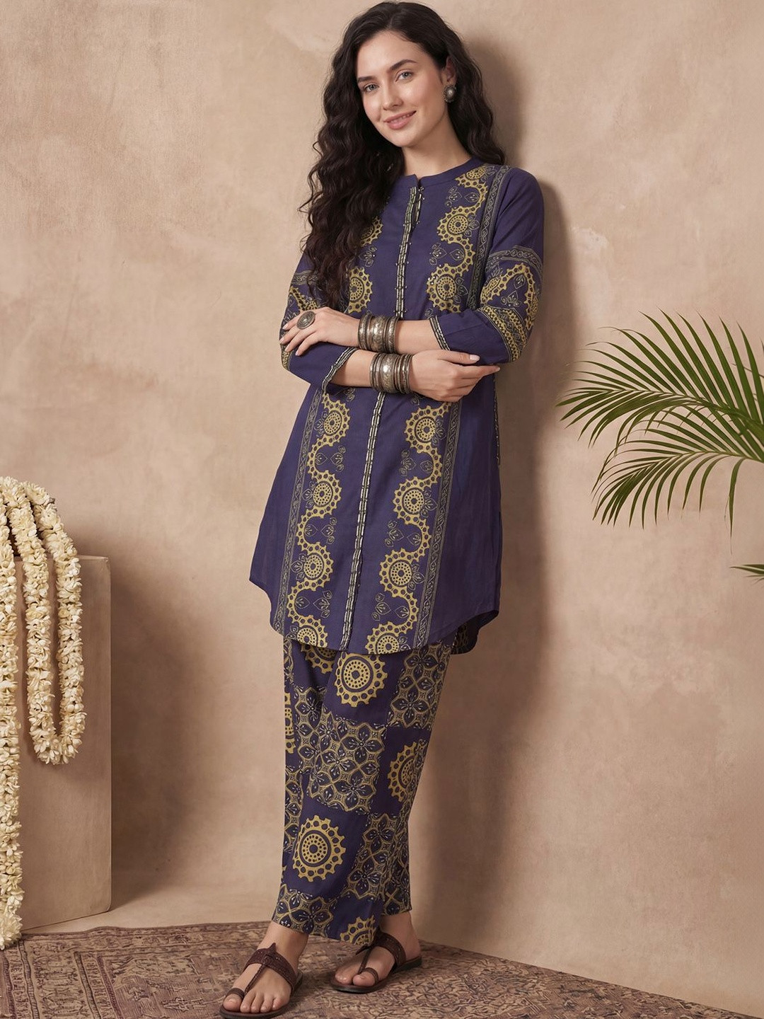Indo Era Cotton Printed Tunic with Trousers