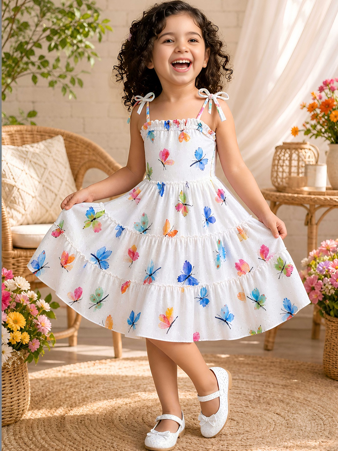 KRISHTINA Georgette Fit & Flare Dress