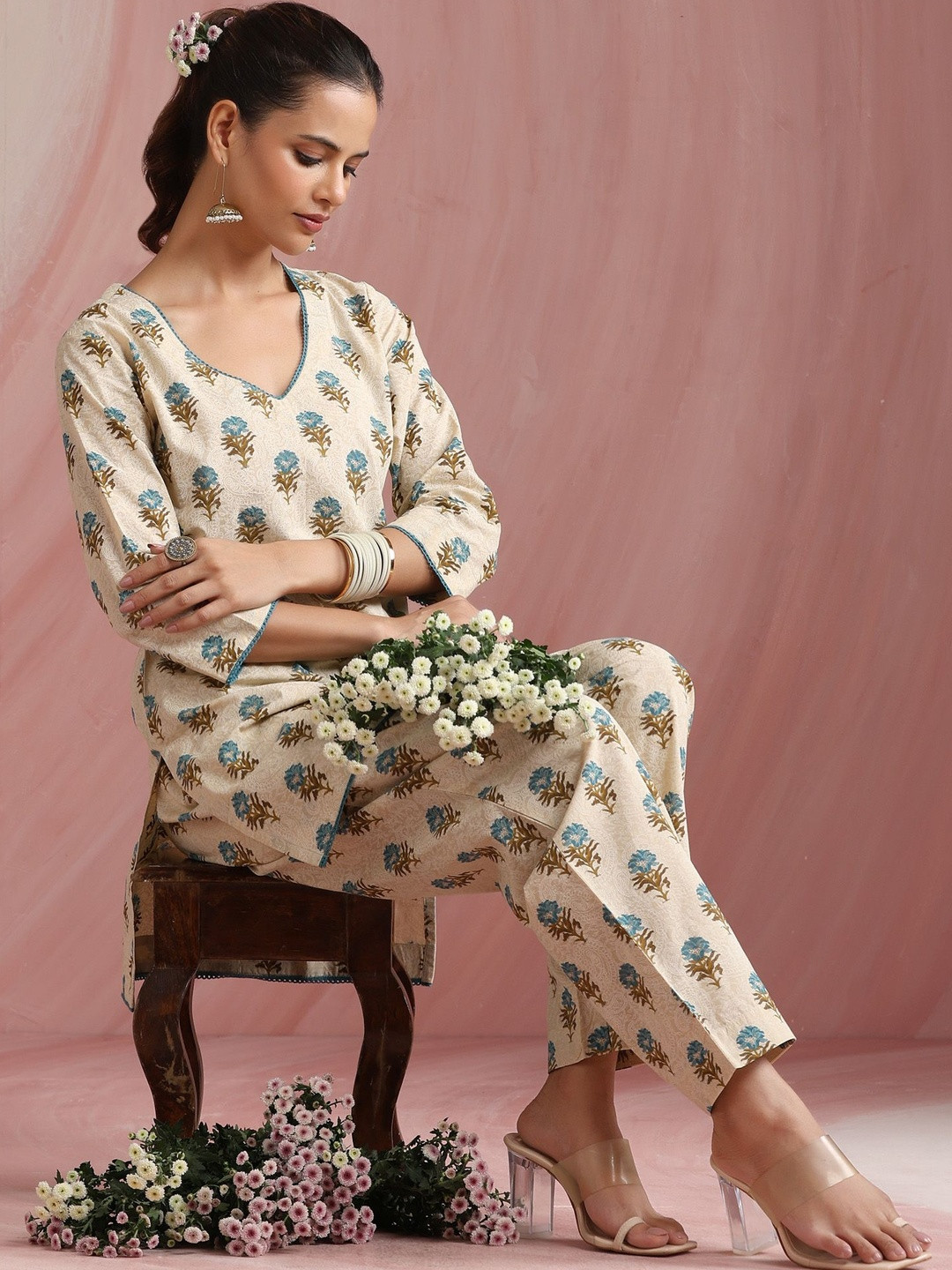 Khushal K Cotton Printed Tunic with Trousers