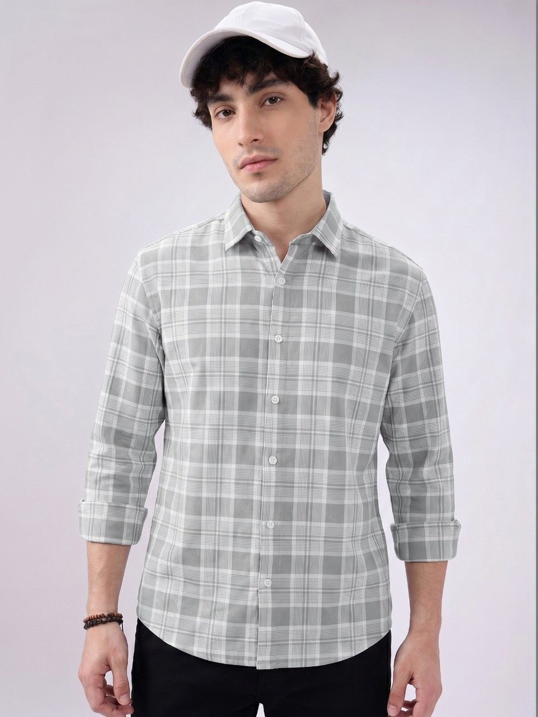 CHARLOTTE GRACIOUS Men Comfort Slim Fit Checked Casual Shirt