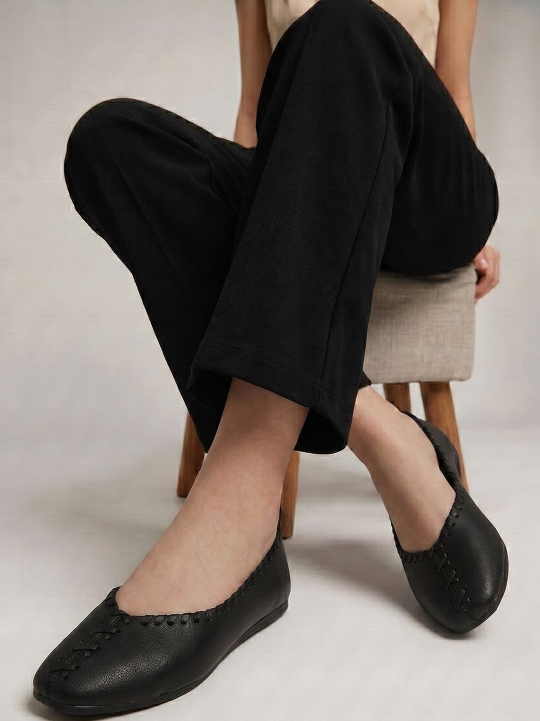 TRIKSY Square Toe Slip-On Ballerinas