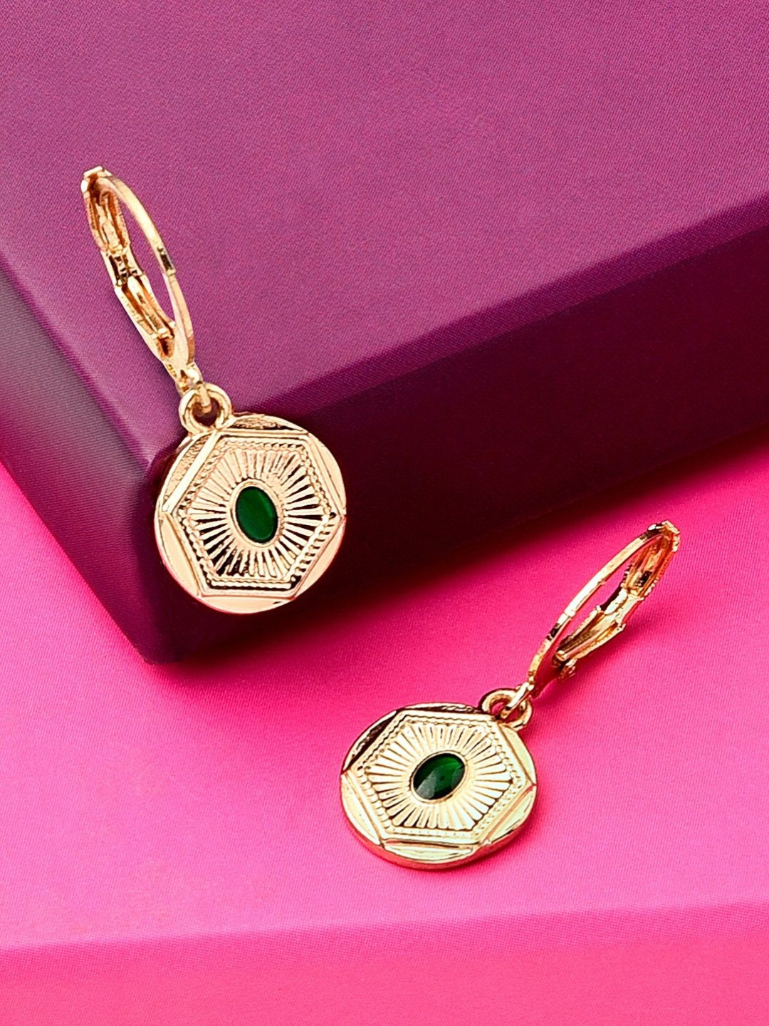 Accessorize London Women Mini Coin Gem Hoops Earring