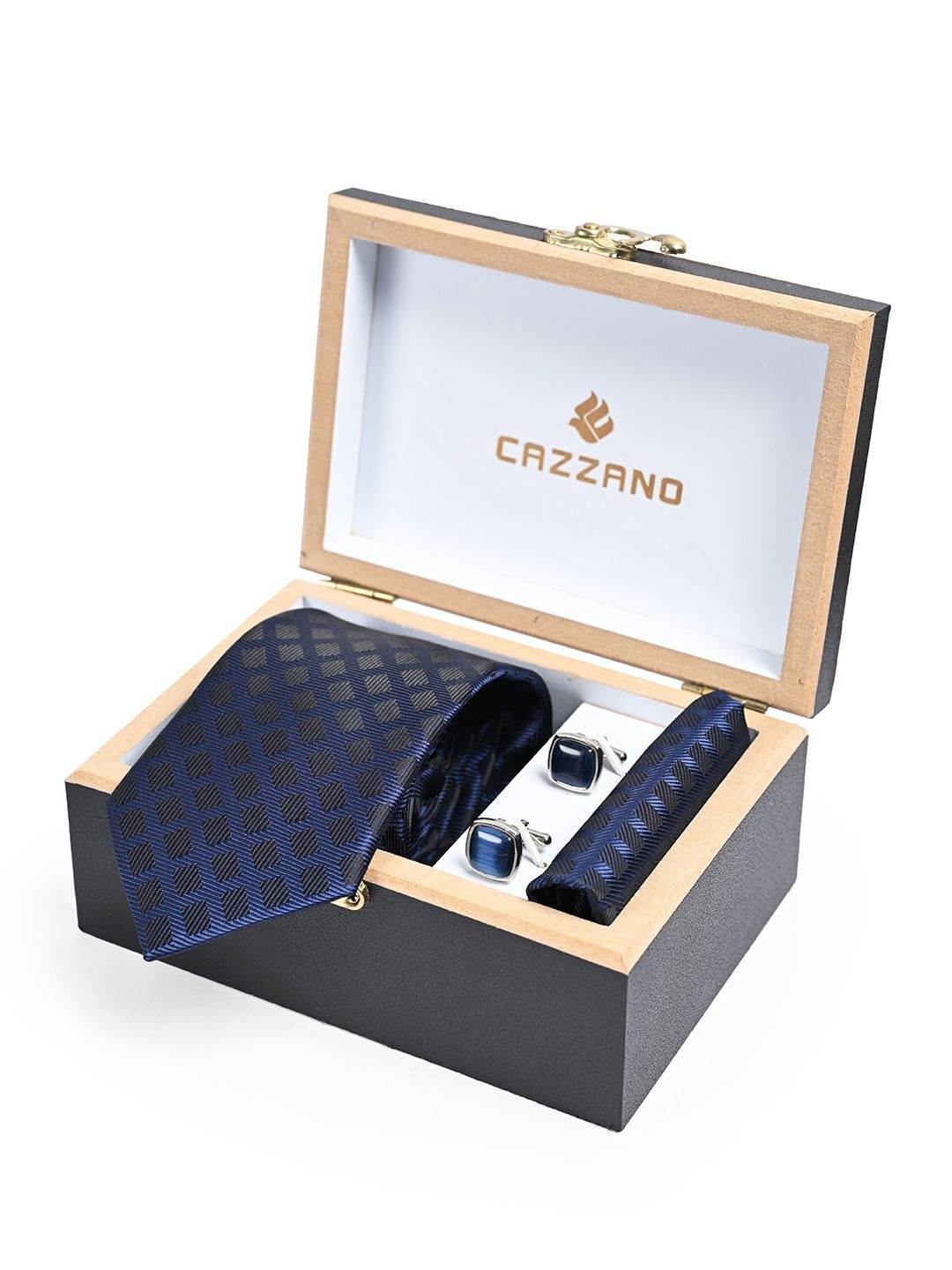 Cazzano Checked Ties and Cufflinks