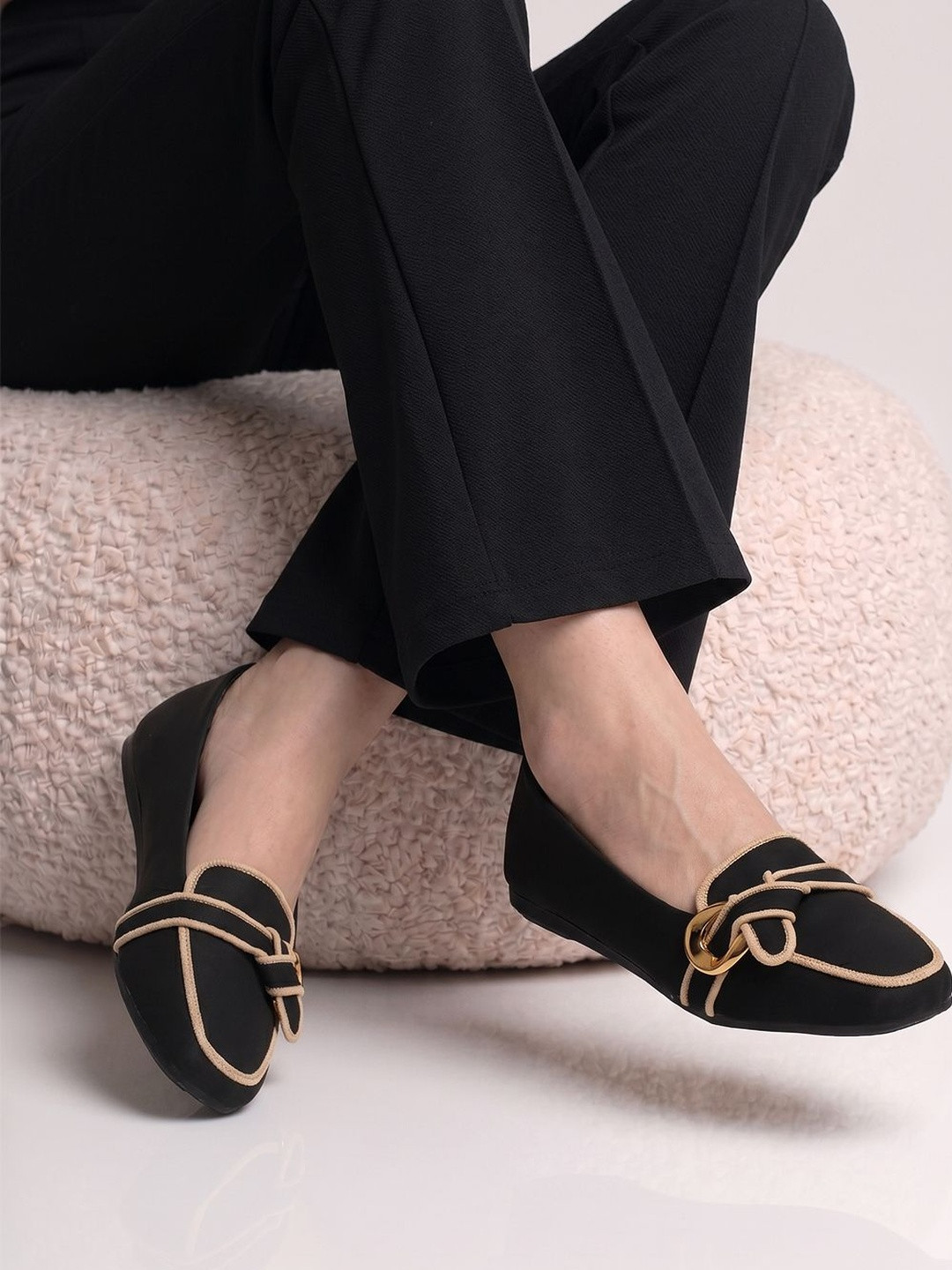 TRIKSY Square Toe Slip-On Ballerinas