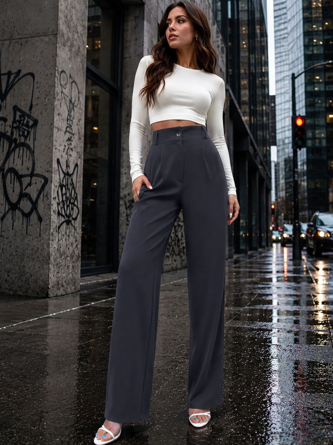STRV Women Solid Straight Fit Pants