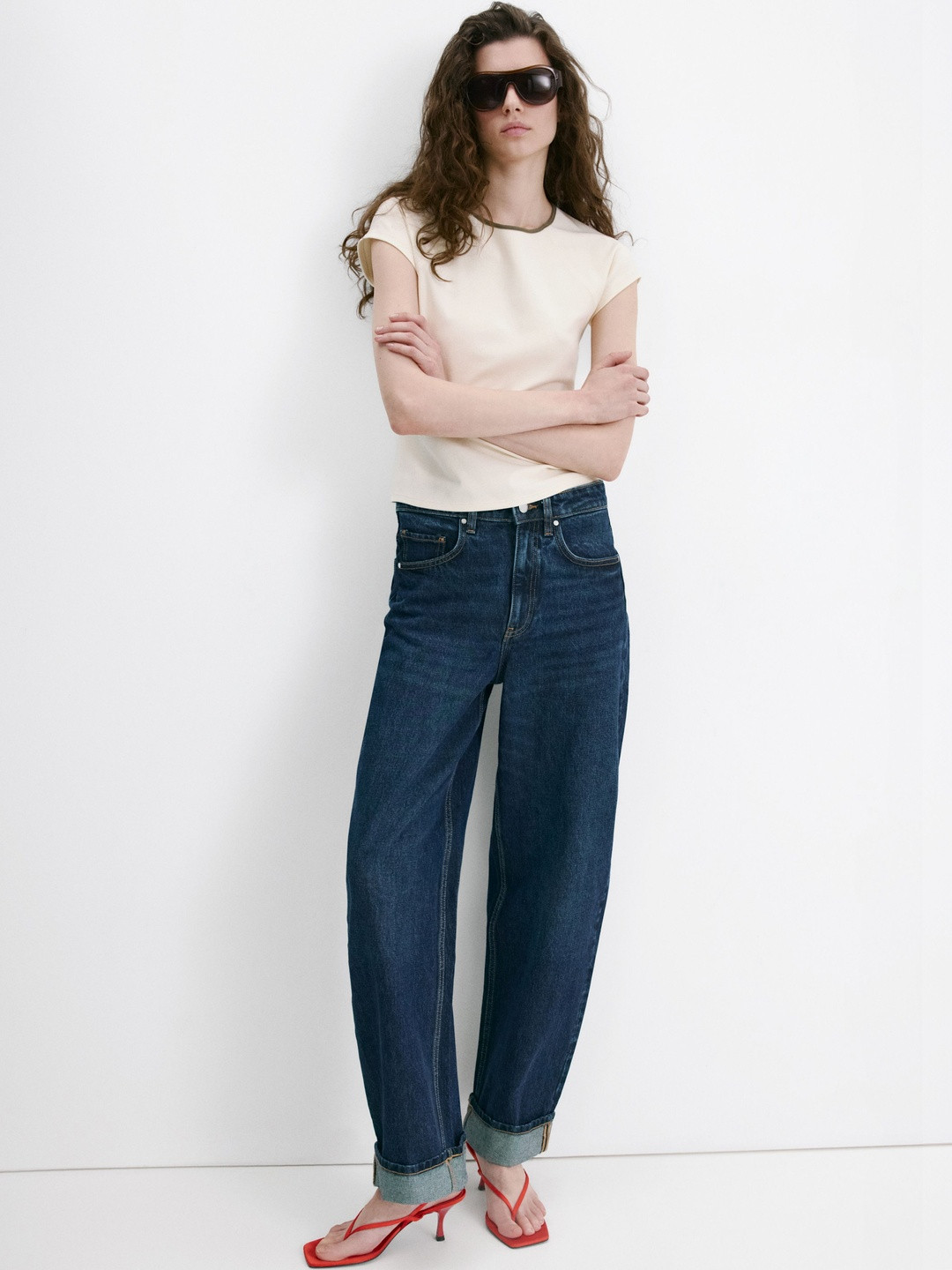 MANGO Raglan Sleeves Knitted T-shirt