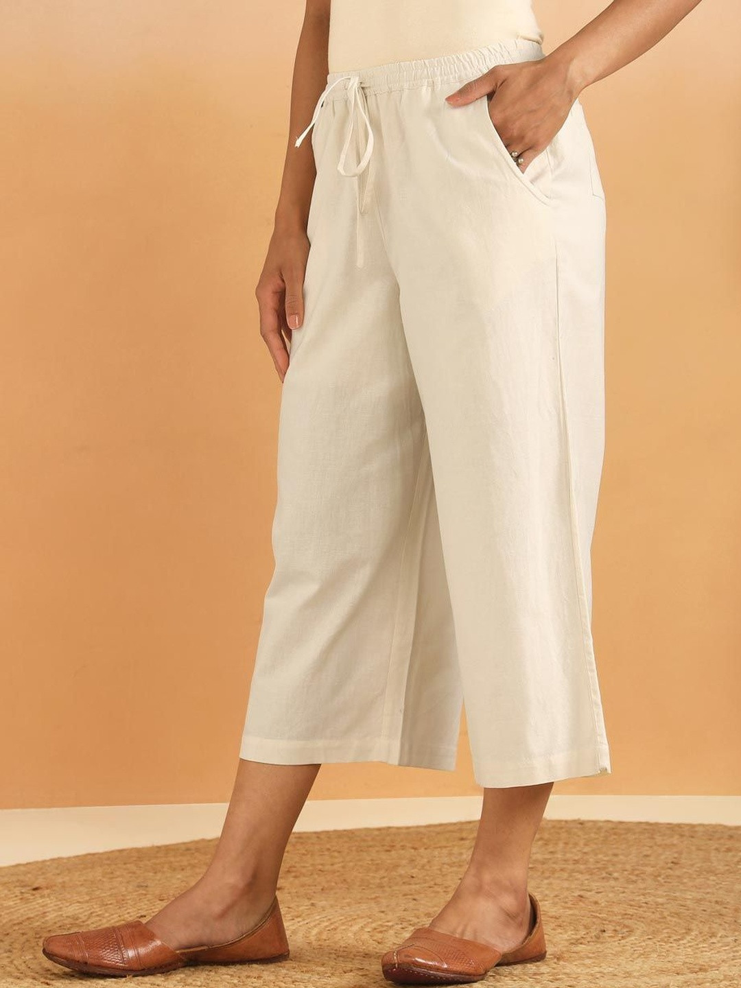 Fabindia Women High-Rise Culottes Trousers