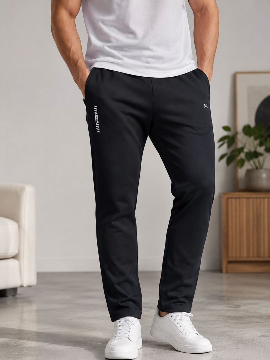 Force NXT Men Regular Fit Brand Logo Training Track Pants