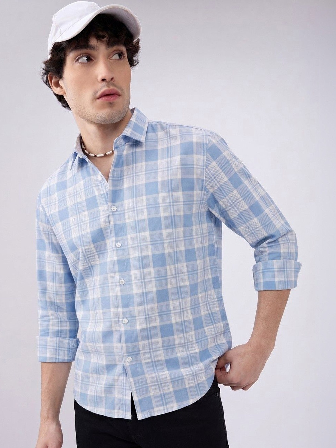 CHARLOTTE GRACIOUS Men Comfort Slim Fit Checked Casual Shirt