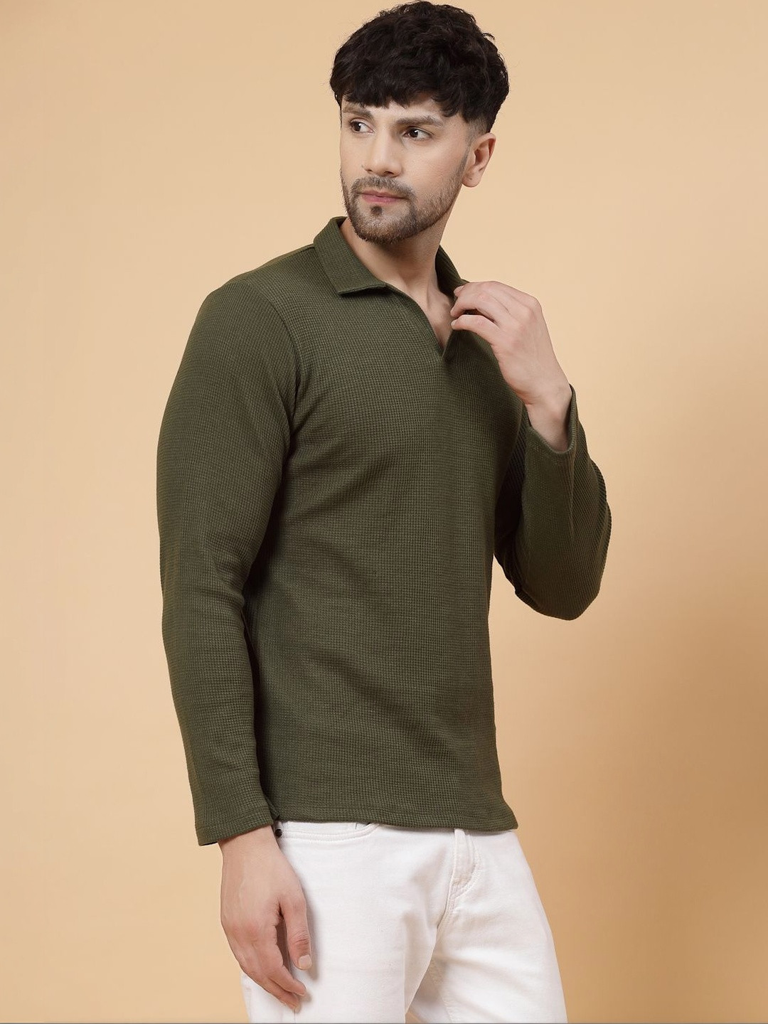 HERE&NOW Men Polo Collar T-shirt