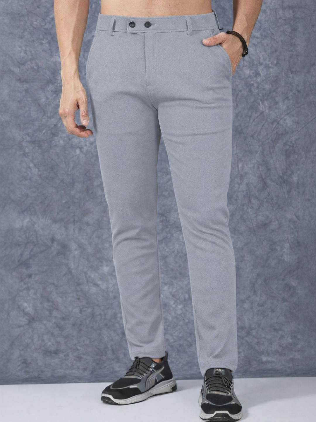 CHROVEL Men Slim Fit Easy Wash Trousers