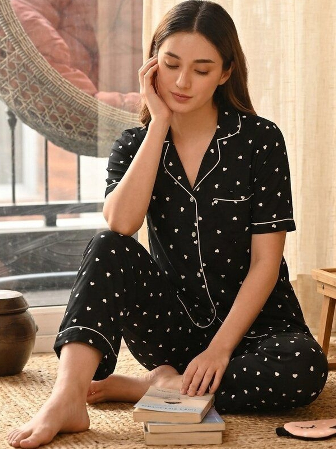 PRADHRUHE Women Printed Night suit