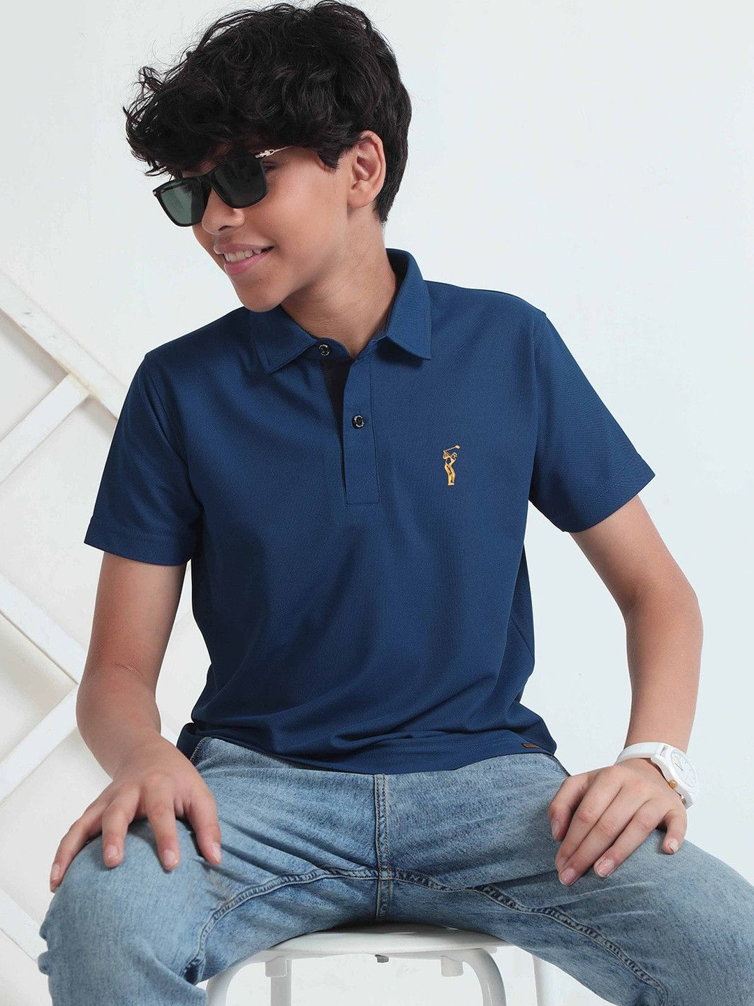 STELLERS Boys Regular Fit Short Sleeves Polo Collar T-shirt