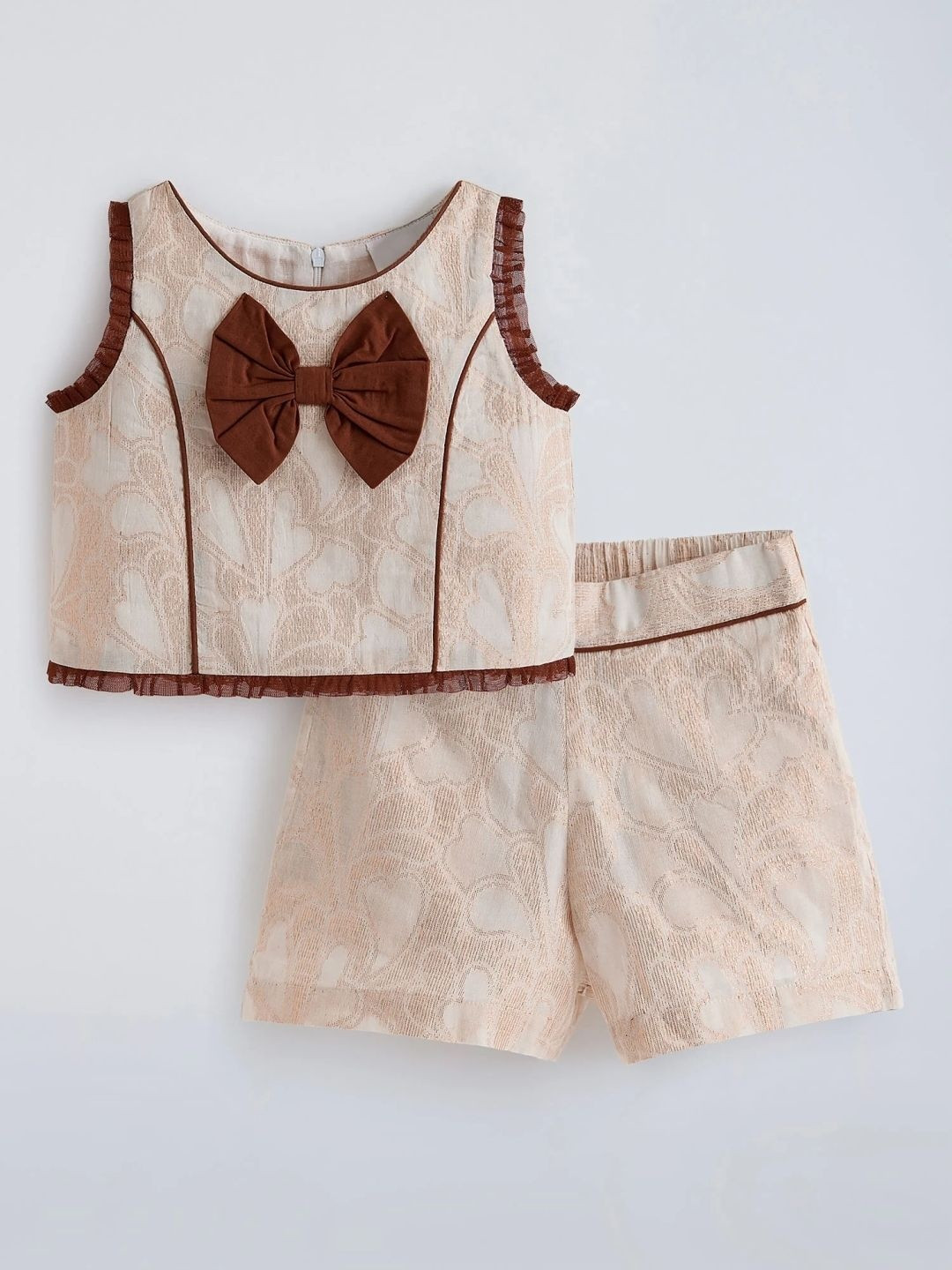 Hopscotch Bow Applique Textured Short Set