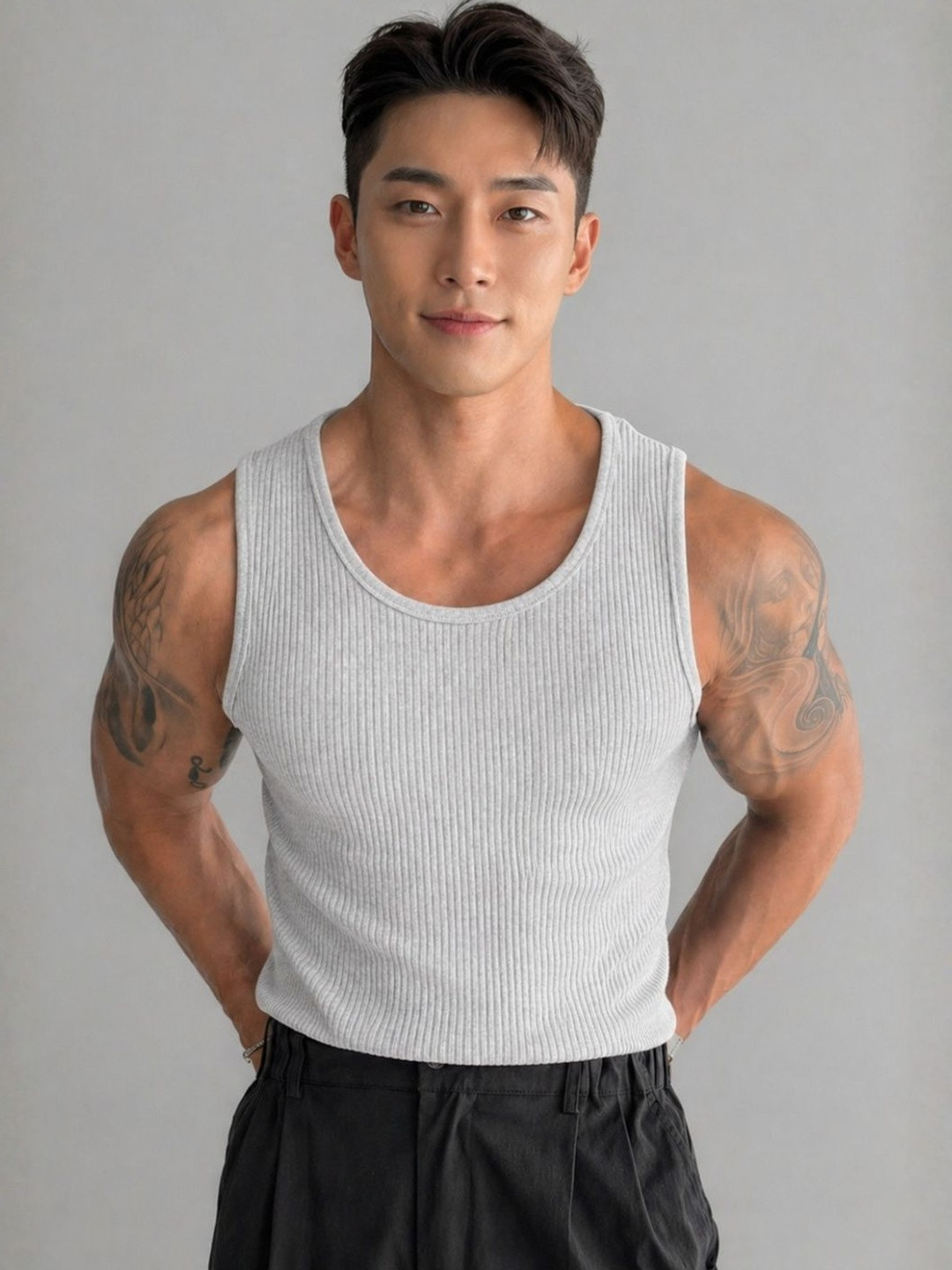ROCKWELL Self Design Cotton Undershirt