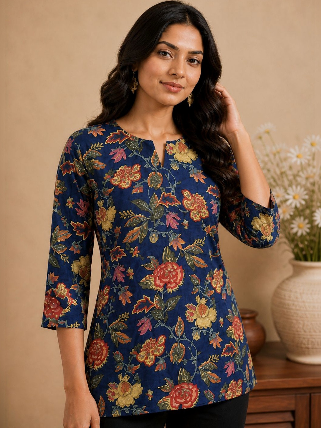 JANKHANA Floral Printed Kurti