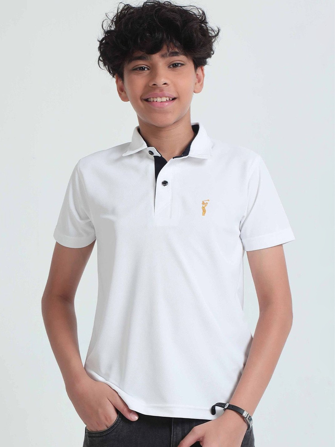STELLERS Boys Regular Fit Short Sleeves Polo Collar T-shirt