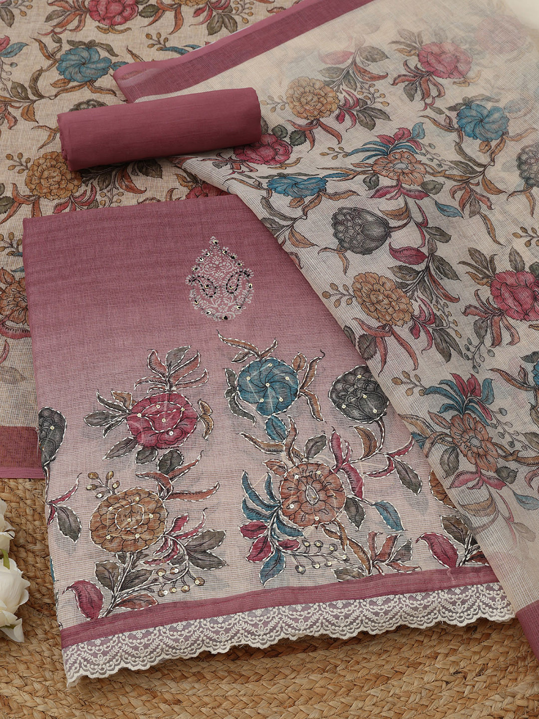 Soch Embroidered Pure Cotton Unstitched Dress Material