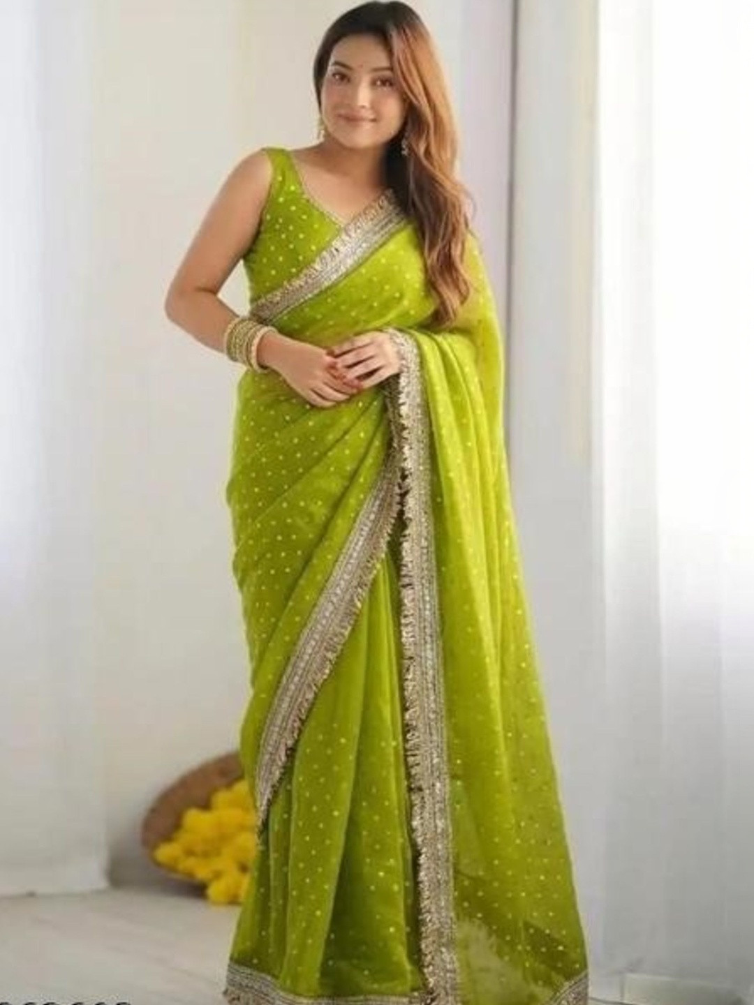Zili Embellished Sequinned Silk Blend Heavy Work Saree