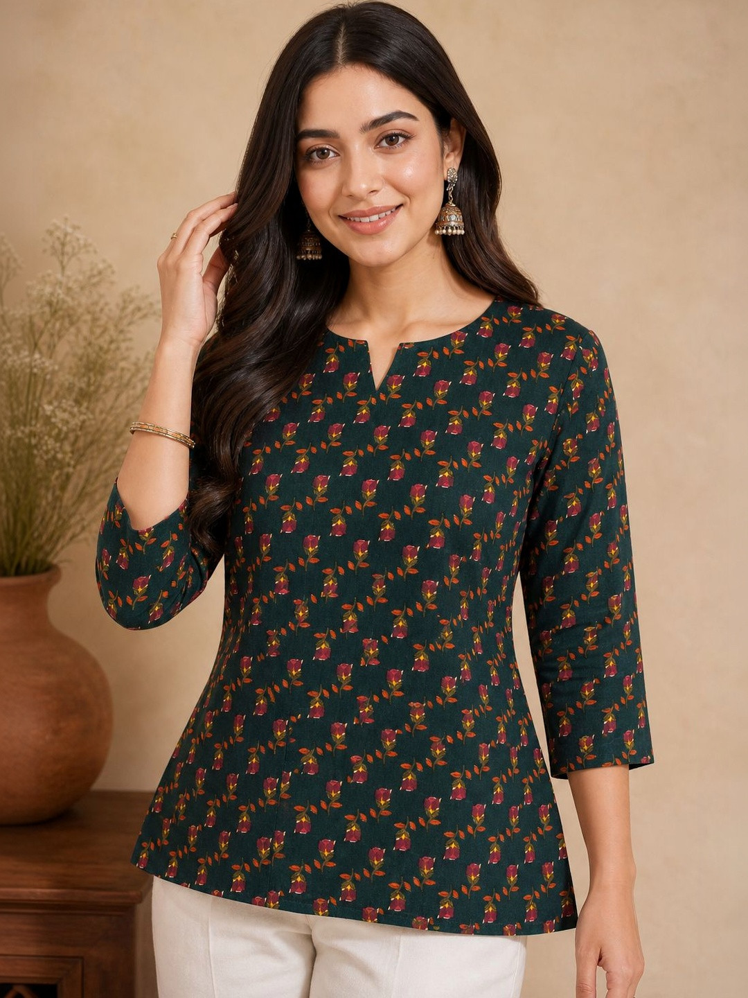 JANKHANA Ethnic Motifs Printed Kurti