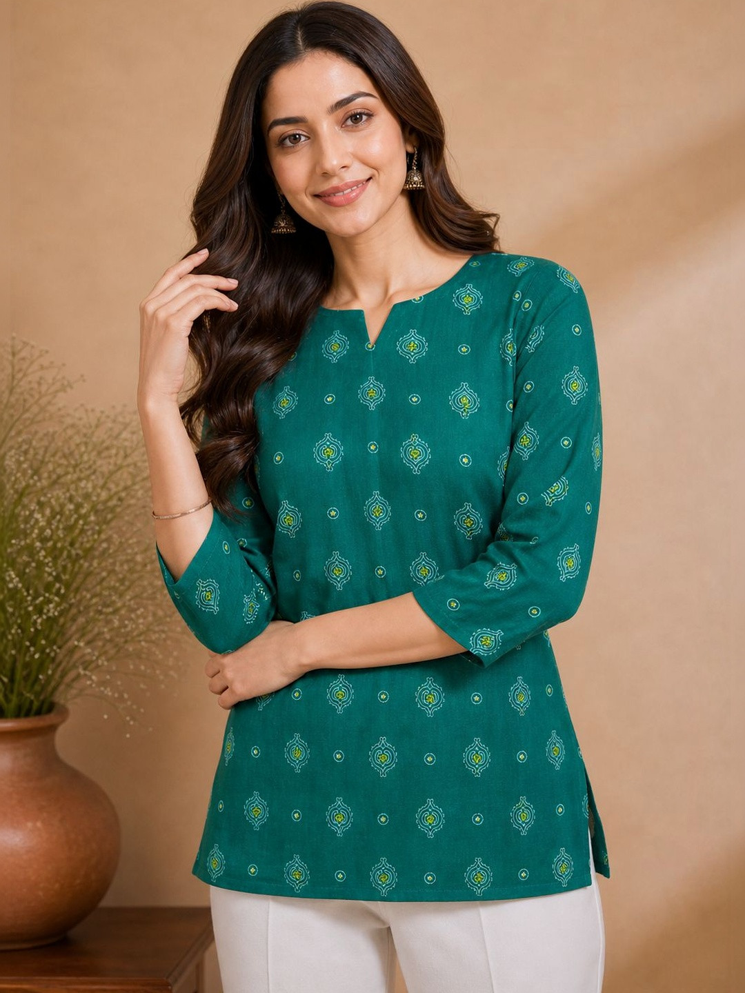 JANKHANA Ethnic Motifs Printed Kurti