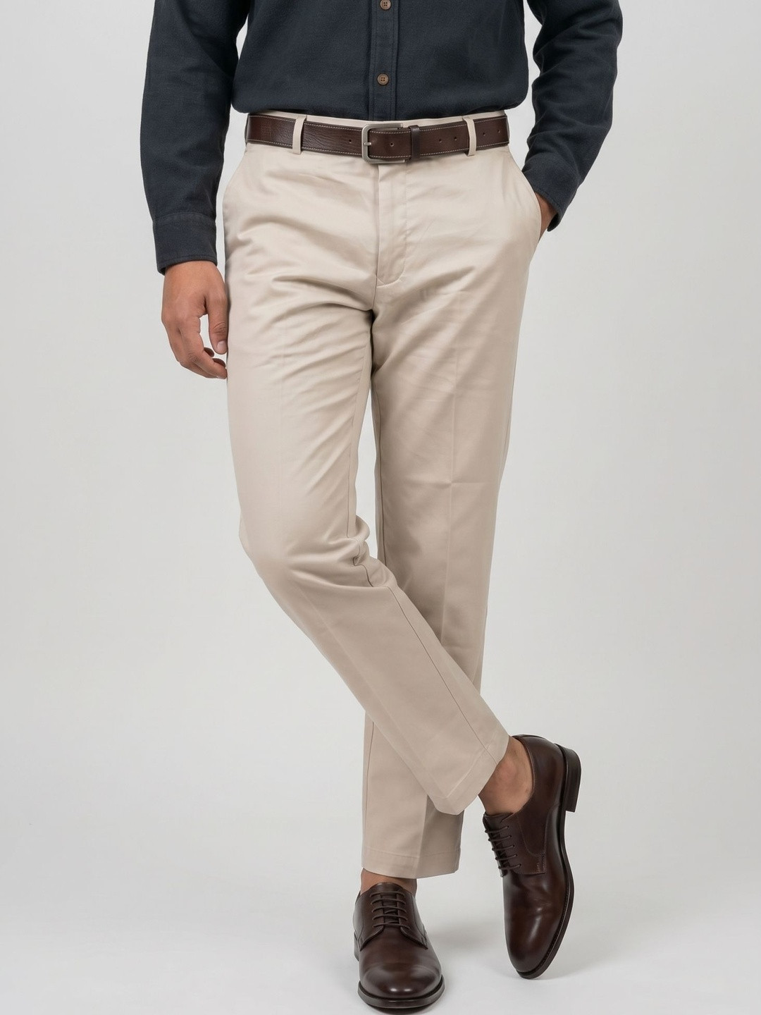 encore by INVICTUS Men Slim Fit Chinos Trousers