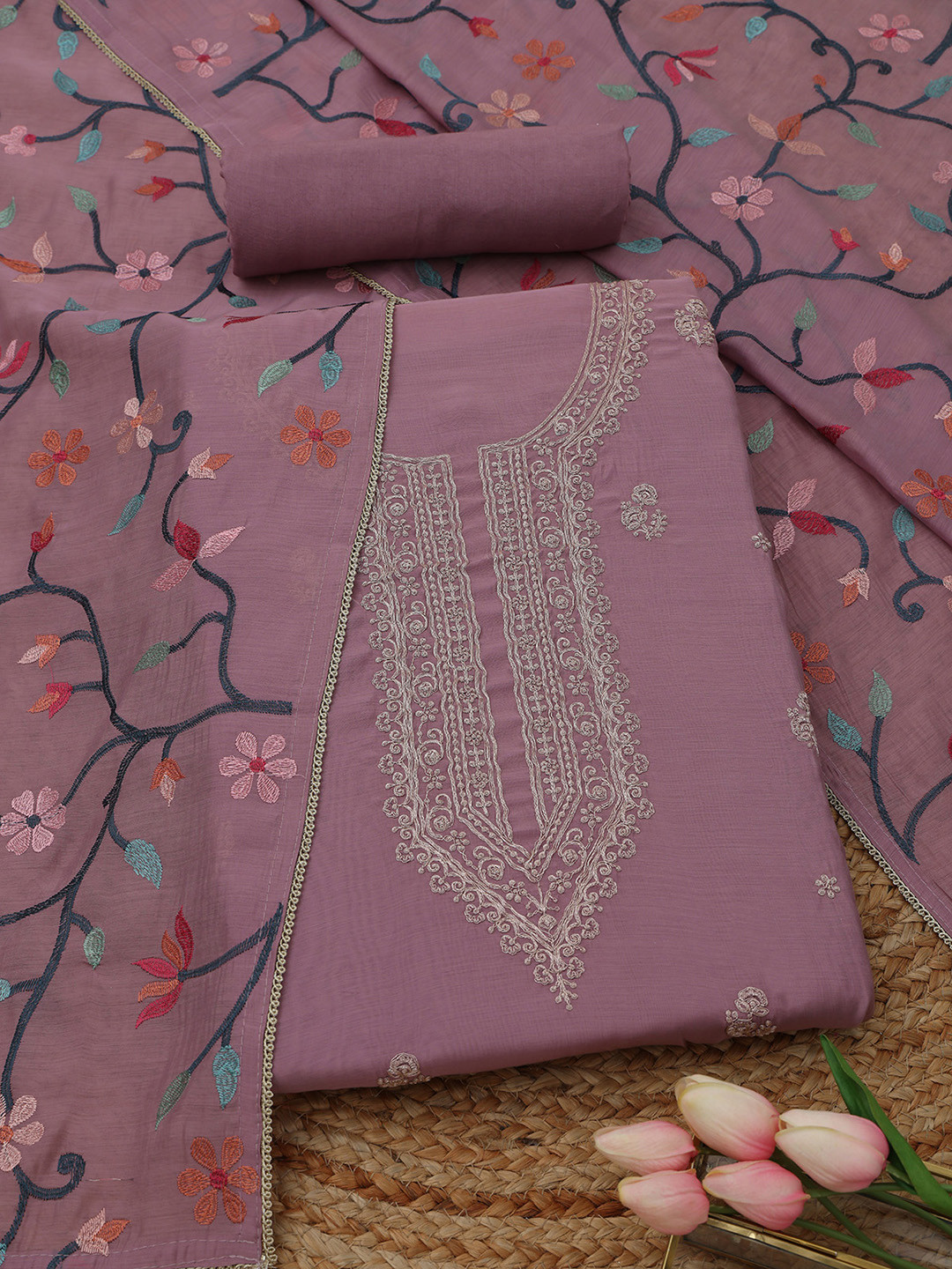 Soch Embroidered Pure Cotton Unstitched Dress Material