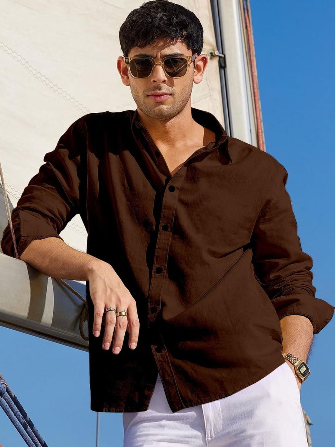 TokyoTrends Men Spread Collar Comfort Casual Shirt