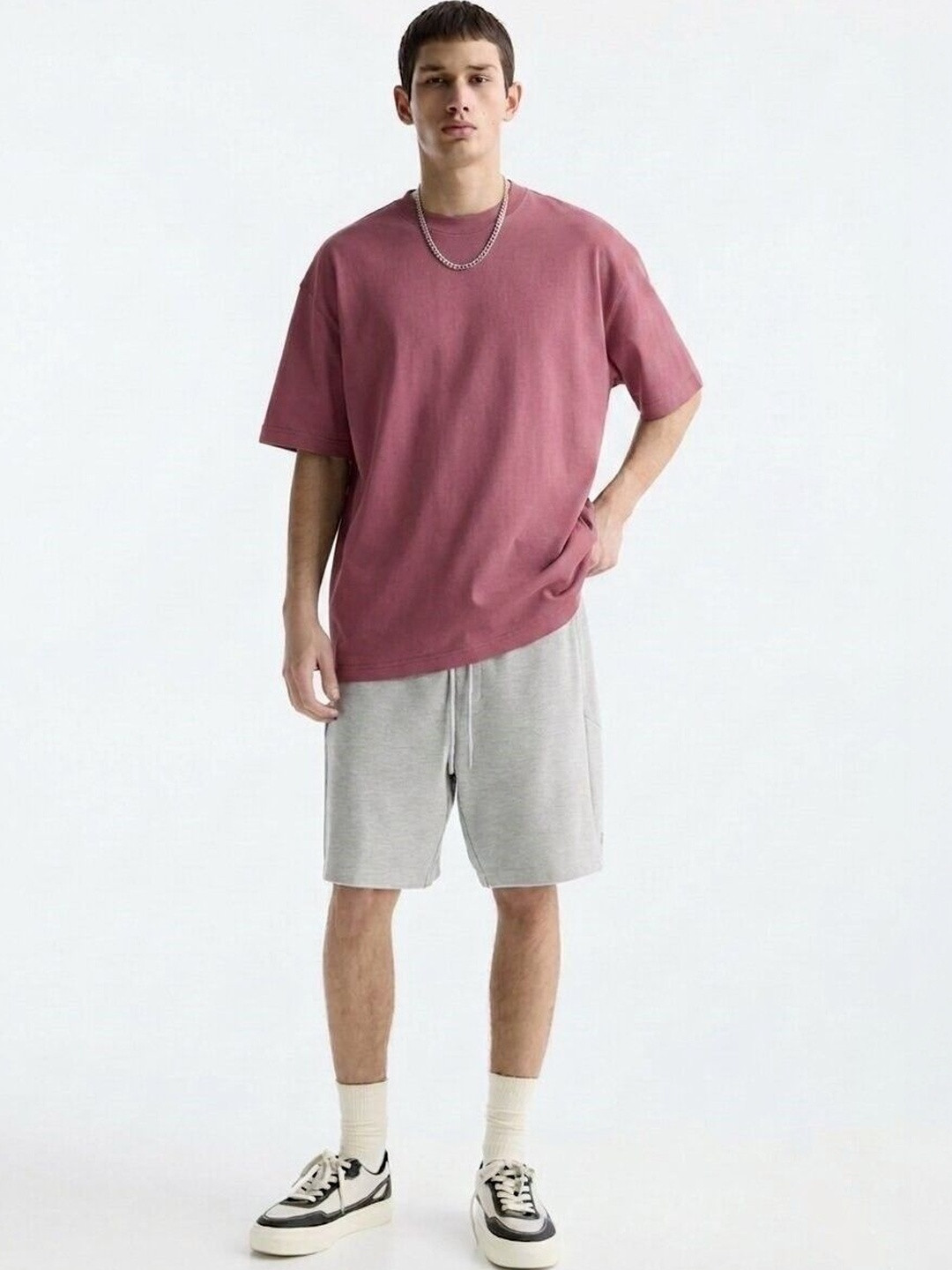 Colorchakra Men Oversized Maroon T-shirt