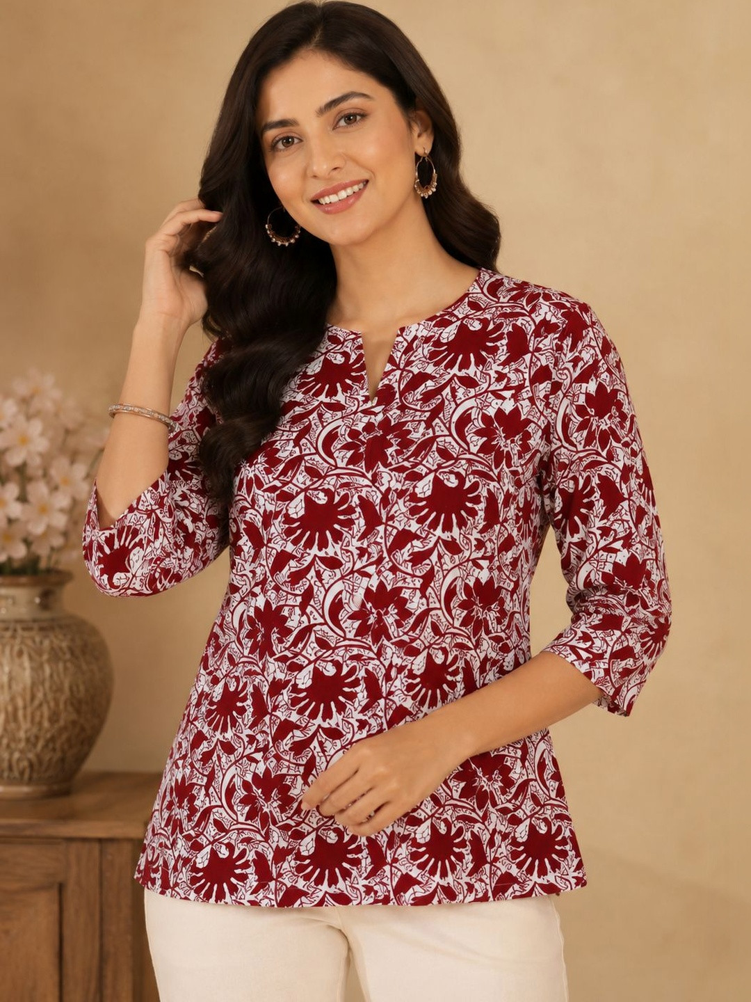 JANKHANA Ethnic Motifs Printed Kurti