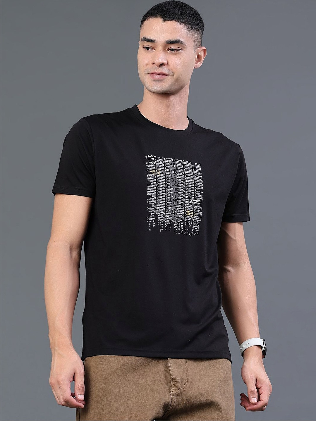 V-Mart Men Typography Printed Slim Fit T-shirt