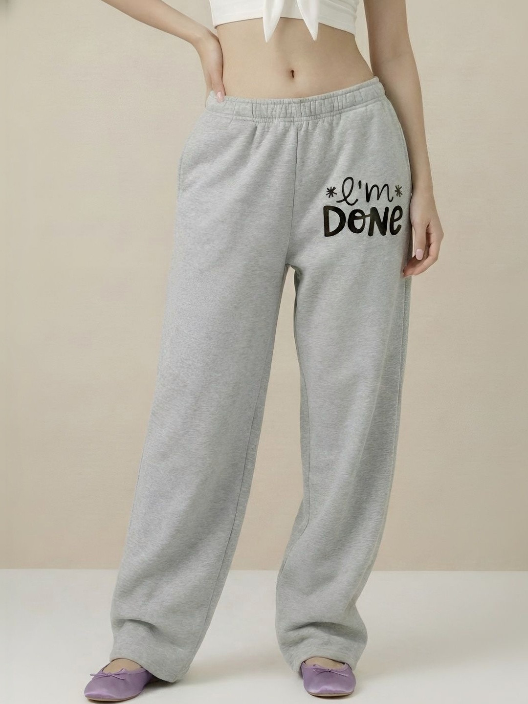 Moda Rapido Women Baggy Typography Track Pants