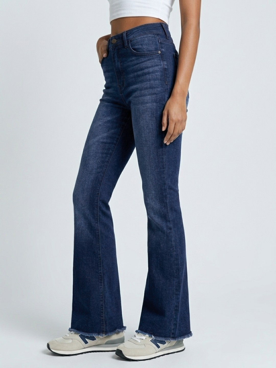 glitchez Women Bootcut High-Rise Low Distress Light Fade Jeans